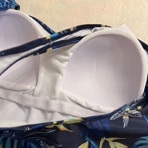 Nicole Miller Vibrant Blue and Yellow One-Piece Swimsuit - Picture 10 of 13